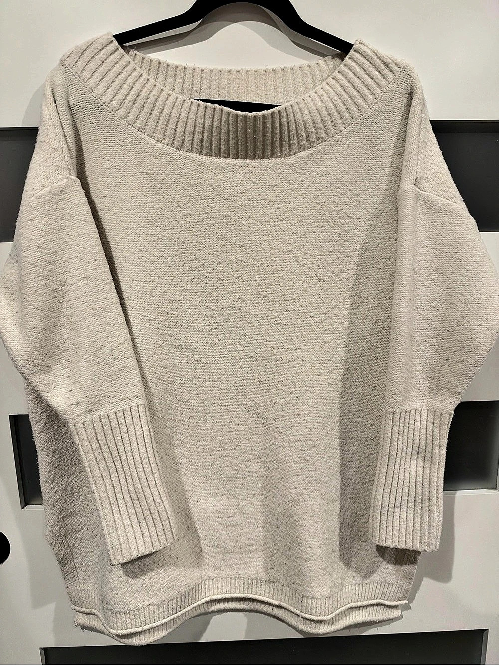 Pilcro Textured Boat-Neck Sweater Cream XL